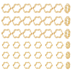 Золотой 80шт 2 стиль латунная рамка для бусин, долговечный, цветок, золотые, 8.5~12x9.5~13x3 мм, отверстие : 1~1.2 мм, 40 шт / стиль