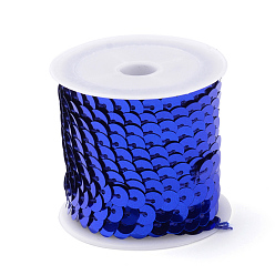 Синий Бусины с пайеткой из экологически чистого пластика, блестки бисер, Аксессуары для орнаментов, плоско-круглые, синие, 6 мм, около 5 м / рулон