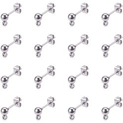 Нержавеющая Сталь Цвет DIY серьги решений, с 304 ушными шпильками из нержавеющей стали и 304 ушными гайками из нержавеющей стали, цвет нержавеющей стали, 6.8x5.2x1.1 см