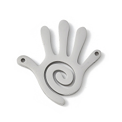 Нержавеющая Сталь Цвет 304 подвески из нержавеющей стали, амулет в виде полой ладонной спирали, цвет нержавеющей стали, 25.5x23.5x1.5 мм, отверстие : 1.2 мм