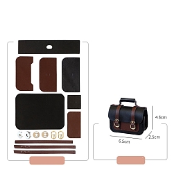 Черный Набор сумок для наушников своими руками, включая материалы сумки из искусственной кожи, сумка-подкова с железной пряжкой, чёрные, 4.6x6.5x2.5 см