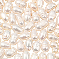 Кремово-белый 4 бусины из натурального культивированного пресноводного жемчуга, рис, кремово-белые, 6~7x5~5.5 мм, отверстие : 0.5 мм, около 25~29 шт / нитка, 6.89~7.09'' (17.5~18 см)