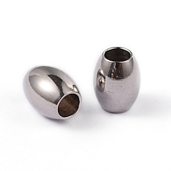 Stainless Steel Color 304 Stainless Steel Spacer Beads, Barrel, Stainless Steel Color, 6x5mm, Hole: 2.5mm