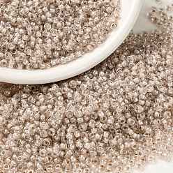 (RR215) Хрустальный с Румяной Подкладкой Миюки круглые бусины рокайль, японский бисер, (rr 215) румянец, 8/0, 3 мм, отверстие : 1 мм, Около 2111~2277 шт / 50 г