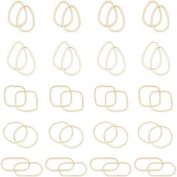 Matte Gold Color 40Pcs 5 Style Smooth Surface Alloy Linking Rings, Mixed Shapes, Matte Gold Color, 8pcs/style