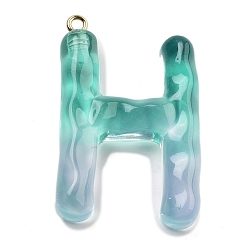 Letter H Смола подвеска, с обнаружением железного кольца, Письмо ~ Z, Письмо ч, 39x26x7 мм, отверстие : 2 мм