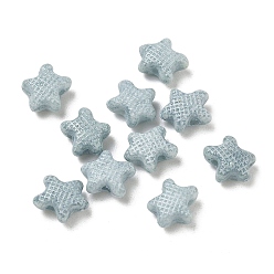 Light Blue Vintage Handmade Porcelain Beads, Fancy Antique Glazed Porcelain, Textured Starfish, Light Blue, 10x11.5x6mm, Hole: 1.8mm