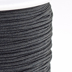Black Nylon Thread, Chinese Knotting Cord, Black, 0.4mm, about 174.98 Yards(160m)/Roll