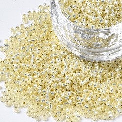 (2125) Silver Lined Milky Light Jonquil Тохо 11/0 круглые бусины, японский бисер, (2125) серебристый молочно-светлый жонкиль, 2.2 мм, отверстие : 0.8 мм, Около 5555 шт / 50 г