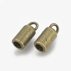Античная Бронза Концевики для шнура, сплав, тибетский стиль, Торцевые крышки, без кадмия, без никеля и без свинца, колонка, античная бронза, 12x5 мм, отверстие : 3 мм, Около 1170 шт / 1000 г, внутренний диаметр: 3 мм