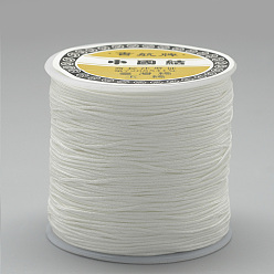 White Nylon Thread, Chinese Knotting Cord, White, 0.8mm, about 109.36 yards(100m)/roll