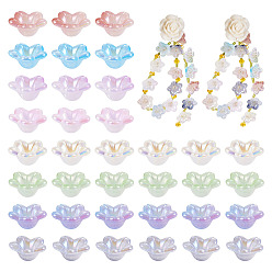 (52) Непрозрачная лаванда 400шт 8 цвета непрозрачные акриловые колпачки для бусин, цветок, 5-лепесток, разноцветные, 12x12x6 мм, отверстие : 1.5 мм, 50 шт / цвет