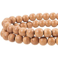 Sandalwood Натуральные бусины сандалового дерева, круглые, окрашенные, 8 мм, отверстие : 1 мм, около 50 шт / нитка, 15.7 дюйм (40 см), 2 пряди / коробка