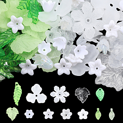 (52) Непрозрачная лаванда 420 шт 12 стили акриловые подвески, листьев и цветов, разноцветные, 10.5~28x5~24x1.5~8 мм, отверстие : 1.2~1.6 мм, 35 шт / стиль