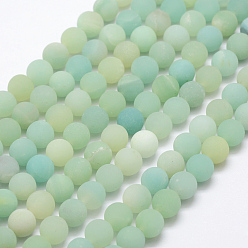 Амазонит Природных амазонит бисер нитей, матовые, круглые, 8~9 мм, отверстие : 1 мм, около 47 шт / нитка, 15.1 дюйм