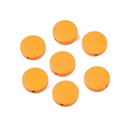 Золотистый Расписные бусы из натурального дерева, плоско-круглые, золотые, 15~15.5x4 мм, отверстие : 1.8 мм