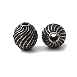 Oval 304 из нержавеющей стали бусы, античное серебро, овальные, 8x9 мм, отверстие : 2 мм