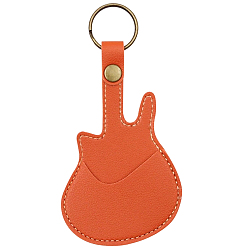 Коралловый Кожаный брелок-держатель для медиатора, сумка-чехол для медиатора, с кольцом сплава, коралл, 137 мм