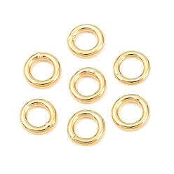Настоящее золото 18K Латунь закрыт прыжок кольца, круглые, реальный 18 k позолоченный, 20 датчик, 4x0.8 мм, внутренний диаметр: 2.5 мм, о 50 шт / комплект
