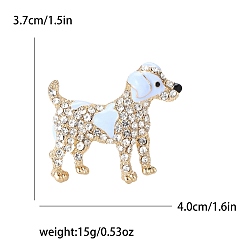 Лазурный Эмалевый штифт, Брошь из сплава со стразами для рюкзака, собака, золотые, лазурный, 37x40 мм