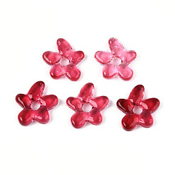 Малиновый Бусины лэмпворк , цветок, малиновый, 18.1x17~17.5x3~4 мм, отверстие : 3.8 мм