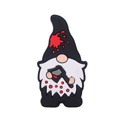 Красный Силиконовые фокусные шарики, изготовление ожерелий diy, рождественский гном, красные, 35x20 мм