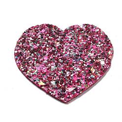 Разноцветный Большие кожаные подвески, с блестками, коллекция ко дню святого валентина, сердце, красочный, 50x56.5x2 мм, отверстие : 1.6 мм