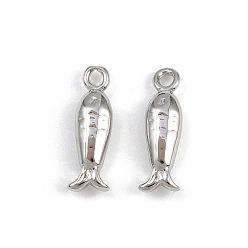 Платина Латунные подвески, рыбы прелести, платина, 15x4.5x3.5 мм, отверстие : 1.6 мм