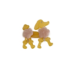 Золотистый Заколки из кожи аллигатора из ацетата целлюлозы (смола), собака, аксессуары для волос для женщин и девочек, золотые, 40x40 мм