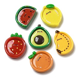 (52) Непрозрачная лаванда Непрозрачные кабошоны из смолы, фрукты, разнообразные, разноцветные, 19.5~33x20~29x6~9 мм