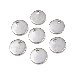 Нержавеющая Сталь Цвет Устойчивые к потускнению 201 штампованные пустые бирки из нержавеющей стали, плоско-круглые, размер : диаметром около 8 мм , толщиной 1 мм , отверстие : 0.5 мм