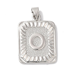 Letter O Стойки обшивки латунные подвески, долговечный, без свинца и без кадмия, квадрат с подвесками в виде букв, Письмо O, 24x17x2.5 мм, отверстие : 4x3.5 мм