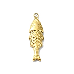 Fish Ионное покрытие (ip) 304 подвески из нержавеющей стали, реальный 18 k позолоченный, рыба, 23x6.5x2.5 мм, отверстие : 1.6 мм