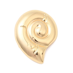 Настоящее золото 18K Латунные подвески, подвески в форме раковины, реальный 18 k позолоченный, 20.5x16x5 мм, отверстие : 1.2 мм