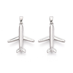 Платина Латунные подвески, самолет прелести, платина, 24x19x4 мм, отверстие : 4.5x2 мм