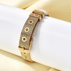 Настоящее золото 18K 304 из нержавеющей стали часы группы браслеты, реальный 18 k позолоченный, 8-1/2 дюйм (21.5 см)