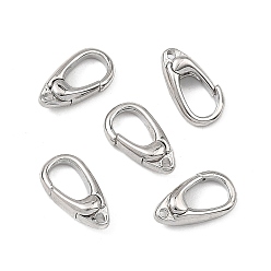 Platinum SHEGRACE Brass Lobster Claw Clasps, Lead Free & Cadmium Free & Nickel Free, Platinum, 12x6x3mm, Hole: 1mm