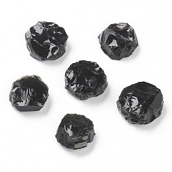 Obsidienne Perles d'obsidienne noire naturelle brute brute, pour culbuter, décoration, polir, enroulement de fil, guérison par les cristaux wicca et reiki, pas de trous / non percés, plat rond, 18~21x6.5~10mm
