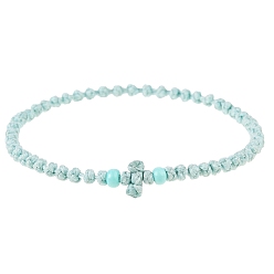 Светло-голубой Регулируемые браслеты из нейлоновой оплетки из бусин, светло-голубой, 5-1/4~7-5/8 дюйм (13.5~19.5 см)