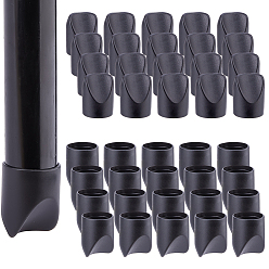 Black 40Pcs PP Chair Back Cover, Column, Black, 24.5x31mm