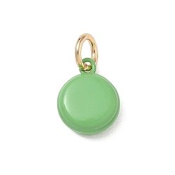 Verde Lima Rocíe encantos de bronce pintados, Adornos de pastel de macarrones, dorado, verde lima, 12x10x4.5 mm, agujero: 3.8 mm