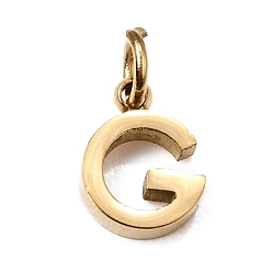 Letter G 304 Edelstahl Reize, Brief Reize, poliert, Ionenbeschichtung (ip), echt 18 k vergoldet, Buchstaben g, 8x6x2 mm, Bohrung: 2.5 mm
