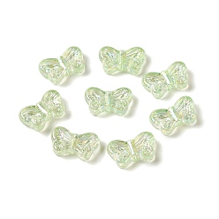 Темный Морско-зеленый Уф-покрытие прозрачные акриловые бусины, бабочка, темно-зеленый, 8x14x4 мм, отверстие : 1.4 мм