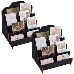 Черный 2 деревянные подставки для держателей карт, прямоугольные, чёрные, 30x26.5x32 см