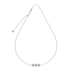 Платина Прозрачный кубический цирконий 3 плоская круглая подвеска 925 ожерелья из стерлингового серебра с цепочкой для женщин, родий, платина, 18.70 дюйм (47.5 см)