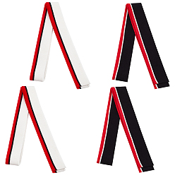 (52) Непрозрачная лаванда 4 шт. 2 цвета 95 % хлопок и 5 % эластичная резинка для манжет, отделка воротника выреза горловины пояса, обрезка края узора в полоску, разноцветные, 70~83x28~33x1.5 мм, 2 шт / цвет