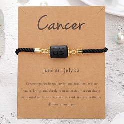 Рак Светящиеся 12 созвездия пластиковые браслеты-колонны, Браслеты из нейлонового шнура плетеные для мужчин и женщин, рак, 8-5/8 дюйм (22 см)