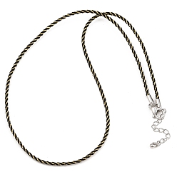 Черный 2мм нейлоновый плетеный шнур для изготовления ожерелий, с латунными выводами и 202 застежками из лобстера из нержавеющей стали, платина, долговечный, стойки покрытие, чёрные, 17.72 дюйм (45 см)