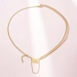 Золотой Сплав бабочка кисточка витые поясные цепи для женщин, золотые, 700 мм