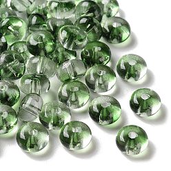 Зеленый Выпечка расписные прозрачные стеклянные бусины, рондель, зелёные, 8x5 мм, отверстие : 1.5 мм, 2083 шт / 1000 г